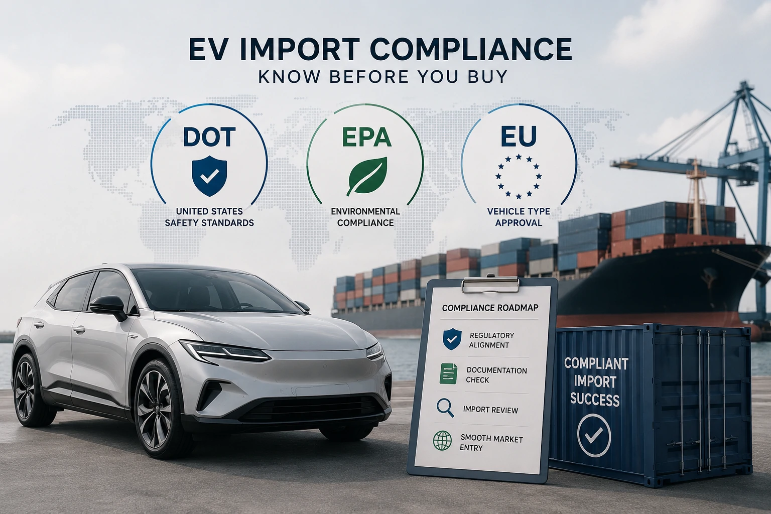 DOT, EPA жана ЕБ стандарттары: EV импорттоочулар сатып алуудан мурун эмнени билиши керек